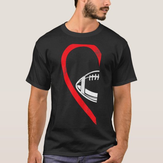 Halfharts Amerikaans Football links handje T-shirt (Voorkant)
