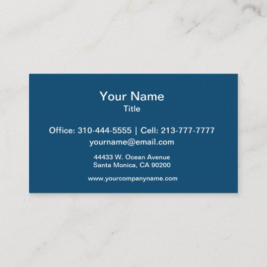 Halfhoge kleuren visitekaartje (Achterkant)