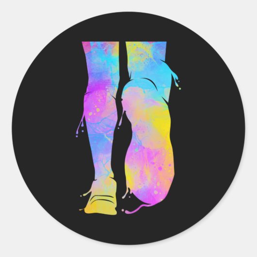 Halfhoge marathonloper Triathlon Ronde Sticker (Voorkant)