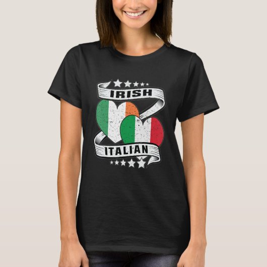 HalfIerse Italiaanse kinder Ierse vlag T-shirt (Voorkant)
