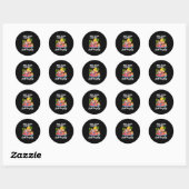 Halfjaarlijks rapport stout grappige kerstman stra ronde sticker (Vel)