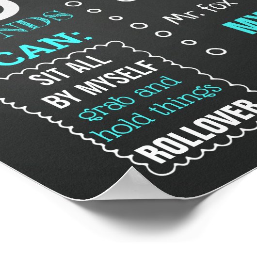 Halfjaarlijkse bord voor een jongen van 6 maanden  poster (Hoek)