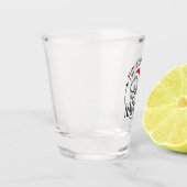 Halfjaarverslag nog stout Funny Kerstman Kerstmis Shot Glas (Links)