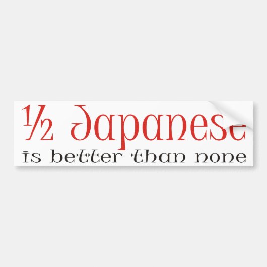 HalfJapans Bumpersticker (Voorkant)