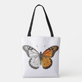 Halfkleurige monarchvlinderkunst tote bag (Achterkant)