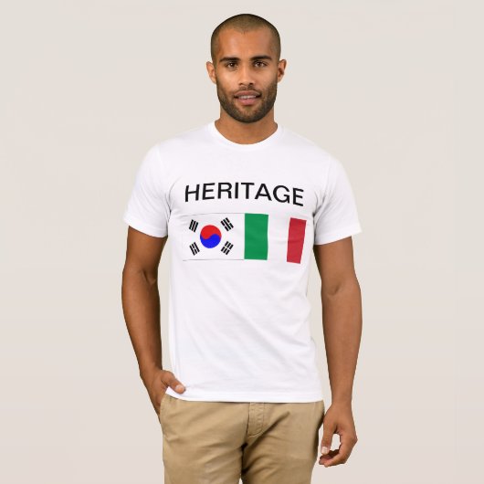 HalfKoreaans, half Italiaans erfgoed T-shirt (Voorkant volledig)