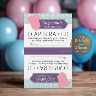 Halflang voor 2 luierspoeling - Baby shower meisje