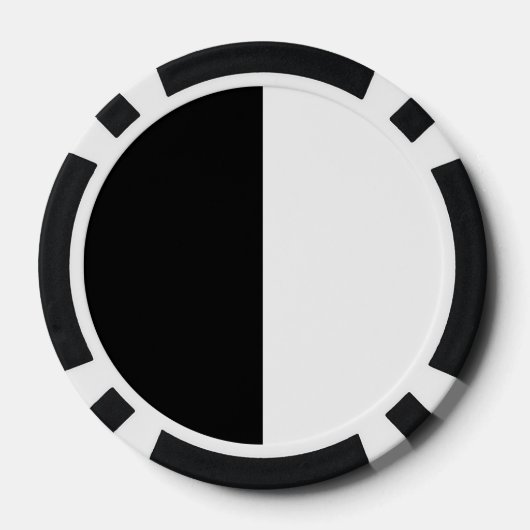 Halflang zwart en wit midden pokerchips (Achterkant)