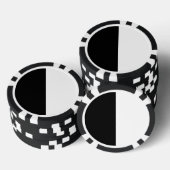 Halflang zwart en wit midden pokerchips (Opstapeling)