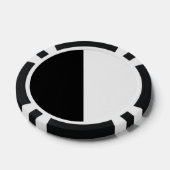 Halflang zwart en wit midden pokerchips (Enkel)