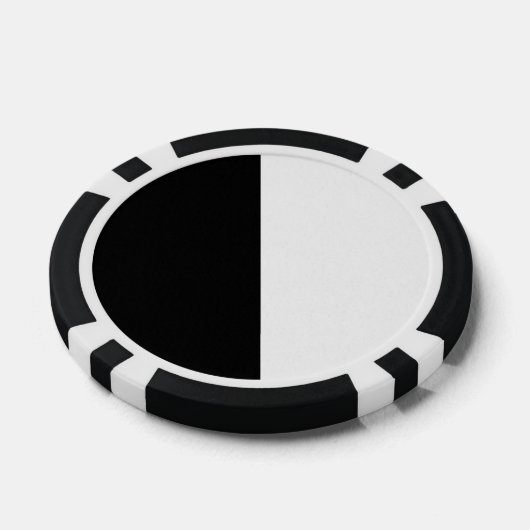 Halflang zwart en wit midden pokerchips (Enkel)