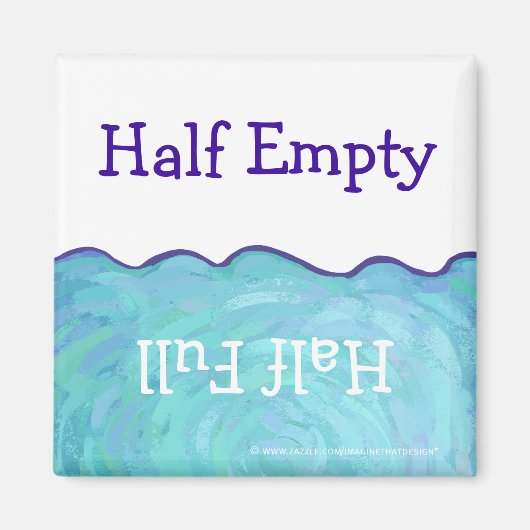 Halfleeg, half volledig vierkant Magnet (Voorkant)