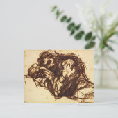 Halflengteportret van een man dat over buigt briefkaart (Staand voorkant)