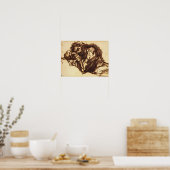 Halflengteportret van een man dat over buigt poster (Keuken)