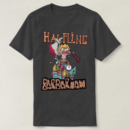 Halfling Barbarian DnD Angry Rage T-shirt (Design voorkant)
