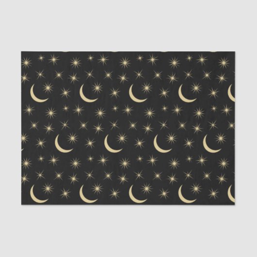 Halfmaan sterren Universe Space Lover Astronomie Tissuepapier (Voorkant)