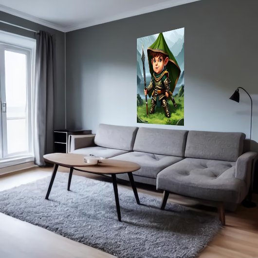 Halfmannelijke krijger | AI Art Poster