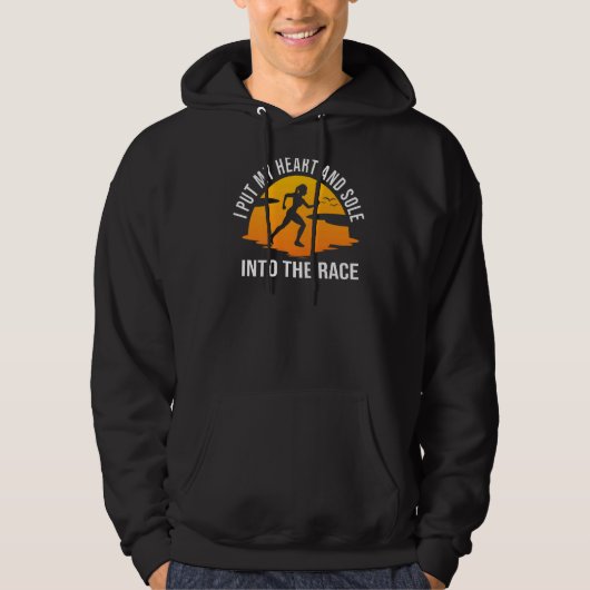 Halfmarathon met nummer 1 hoodie (Voorkant)