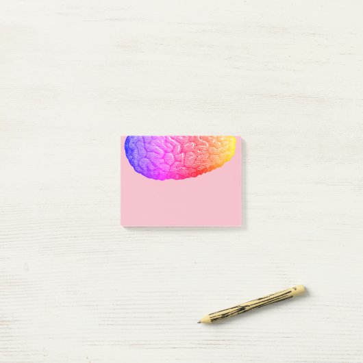  halfmenselijke hersengradiënt post-it® notes (Op bureau)