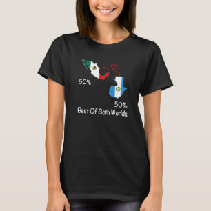 HalfMexicaanse HalfGuatemalaanse Vlaggenkaart Mexi T-shirt