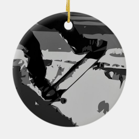 Halfpijp Skateboarden Keramisch Ornament (Achterkant)