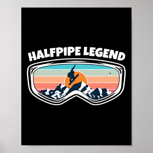 Halfpipe Snowboarding Goggles als Halfpipe Snowboa Poster (Voorkant)