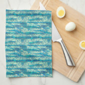 Halfpixelkatoen, gemengd met cyaan en turkooizen theedoek (Quarter Fold)