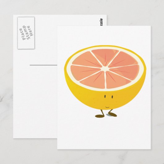 Halfpompelmoes Briefkaart (Voorkant / Achterkant)