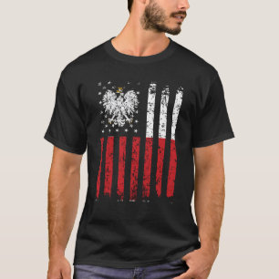 HalfPoolse halve Amerikaanse vlag - Polen Verenigd T-shirt