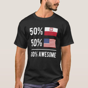 HalfPoolse halve Amerikaanse vlag - Polen Verenigd T-shirt