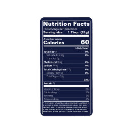 Halfpuntige honingvoeding werkt donkerblauw voedse etiket