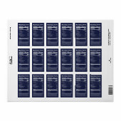 Halfpuntige honingvoeding werkt donkerblauw voedse etiket (Full Sheet)