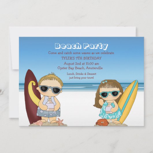 Halfpuntige uitnodiging voor surfers (Voorkant)