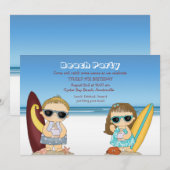 Halfpuntige uitnodiging voor surfers (Voorkant / Achterkant)