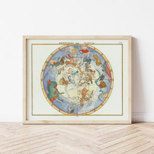 Halfrond Austral   John Flamsteed Poster