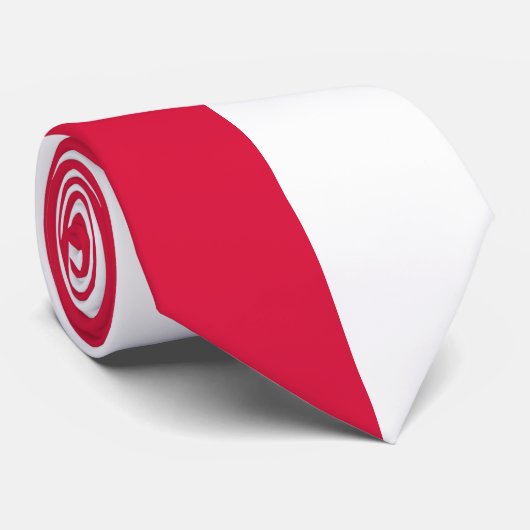 Halfrood en half wit kleurenblok stropdas (Opgerold)