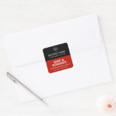 Halfrood zwart blok Design Soy Candle Labels (Envelop)