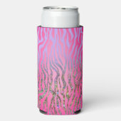 Halfroze tijgerafdrukken seltzer blikjeskoeler (Seltzer Achterkant)