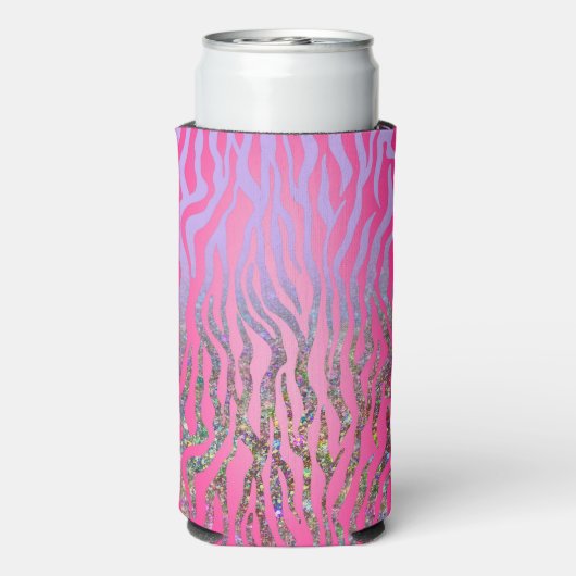 Halfroze tijgerafdrukken seltzer blikjeskoeler (Seltzer Achterkant)