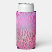 Halfroze tijgerafdrukken seltzer blikjeskoeler (Seltzer Voorkant)