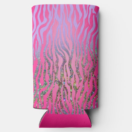 Halfroze tijgerafdrukken seltzer blikjeskoeler (Achterkant)