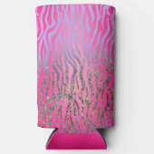 Halfroze tijgerafdrukken seltzer blikjeskoeler (Voorkant)