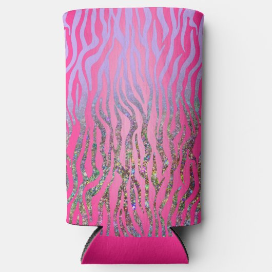 Halfroze tijgerafdrukken seltzer blikjeskoeler (Voorkant)