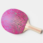 Halfroze tijgerafdrukken tafeltennisbatje (Zijkant)