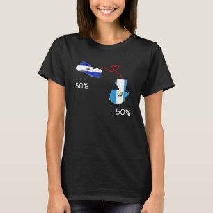 Halfsalvadoriaanse halve Guatemalteekse vlagkaart T-shirt