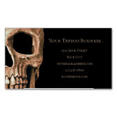 Halfschedelgothic Tan Brown Black Tattoo Shop Magnetisch Visitekaartje (Voorkant)