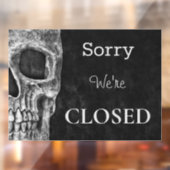 Halfschedelgothisch zwart wit Tattoo Winkel geslot Raamsticker (Vel 2)