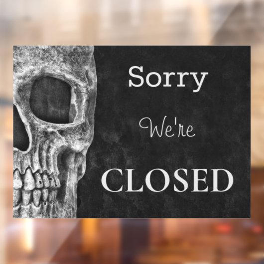 Halfschedelgothisch zwart wit Tattoo Winkel geslot Raamsticker (Vel 2)