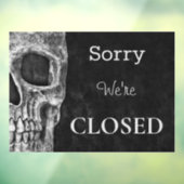 Halfschedelgothisch zwart wit Tattoo Winkel geslot Raamsticker (Vel 3)