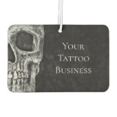 Halfschedelhoofd Gothic Black en White Tattoo Shop Luchtverfrisser (Achterkant)